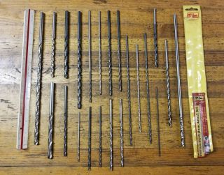 Vintage Machinist Long Shank Drill Bits • Hss Cobalt Metal Drilling Tools ☆usa