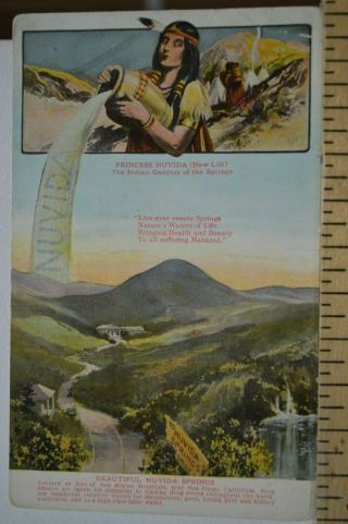 1908 Princess Nuvida The Indian Goddess Of The Springs Postcard