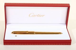 Cartier Louis Gold Plated &18kt Gold Nib Fountain Pen,  Medium Nib