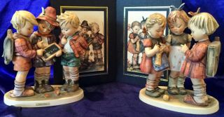 2 - Goebel Hummel Figurines,  " School Kids ",  Hum 170/i & 177/i,  Tmk 4,  Hbv $3,  625
