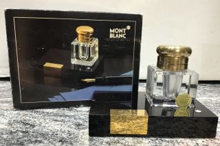 Vintage  Mont Blanc Desk Set With Crystal Inkwell Model 19100 W.  Germany
