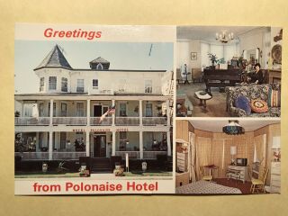 Vintage Polonaise Hotel Postcard Ocean Grove,  Nj Jersey Shore Interior Exterior