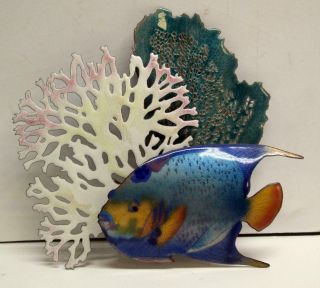 Bovano Of Cheshire Enamelled Copper Wall Art Fish Coral Sculpture