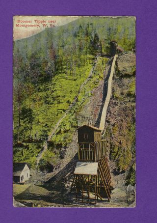 Montgomery,  Wv,  Postcard View Of Boomer Coal Tipple Aug 1908,  With Faults