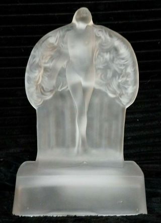 Art Deco Frankart / Sarsaparilla Sally Rand Feather Nymph Lamp - Frosted Glass