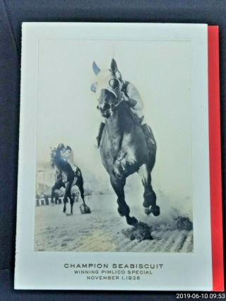 Vintage Photo Christmas Card,  Champion Seabiscuit Winning Pimlico Special ;