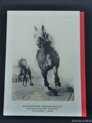 Vintage Photo Christmas Card,  CHAMPION SEABISCUIt WINNING PIMLICO SPECIAL ; 3
