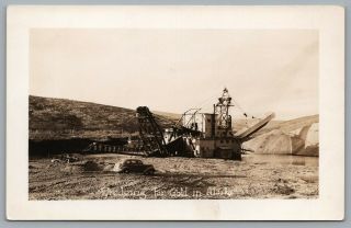 Vintage Dredging for Gold in Alaska RPPC Gold Mining Dredge Real Photo Postcard 2