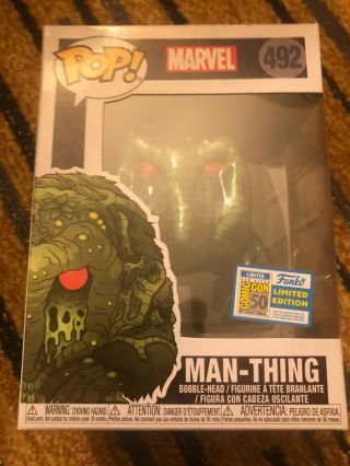Sdcc 2019 Funko Pop Marvel Man - Thing 492 Official Comic Con Sticker