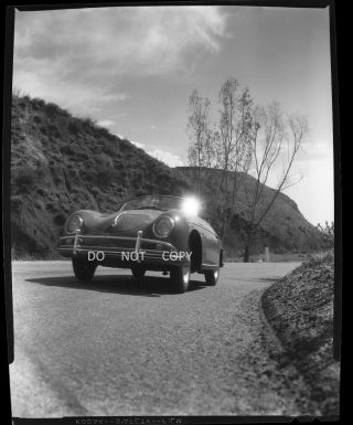 N336 1958 Negative.  1958 Porsche Sports Car On Country Road,  See