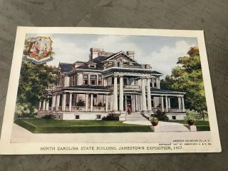 North Carolina State Building,  Jamestown Exposition,  Norfolk Va 1907 Postcard (b