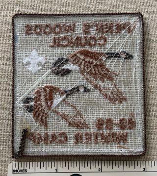 Vintage 1988 - 89 PENN ' S WOODS COUNCIL Boy Scout Winter Camping PATCH Geese Camp 2