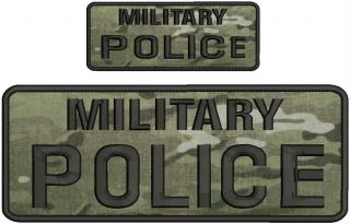 Military Police Embroidery Patch 4x10 And 2x5 Hook On Back Multicam
