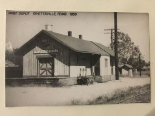 Fayetteville Texas Mkt Rr Station Railroad Depot B&w Real Photo Postcard Rppc