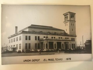 El Paso Texas Union Rr Station Railroad Depot B&w Real Photo Postcard Rppc