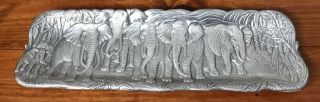 Vintage Arthur Court Aluminum Metal Tray 1986 Safari Elephant 19 " X6 "