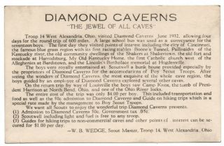 KY Kentucky Glasgow Diamond Caverns Cave OH West Alexandria Boy Scouts RPPC 2