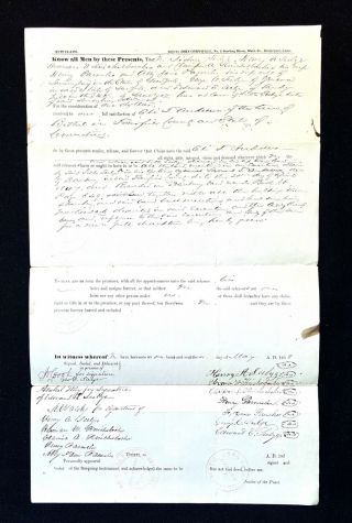 1858 Bethel Ct Connecticut Litchfield County Seth Seelye - Eli Andrews Land Deed