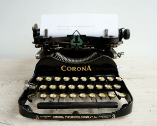 Corona No.  3 Typewriter,  Folding Typewriter 3 - Bank,  Antique Typewriter