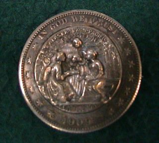 1909 Alaska Yukon Pacific Exposition Aype Barber Half Dollar Coin Pop - Out Pin