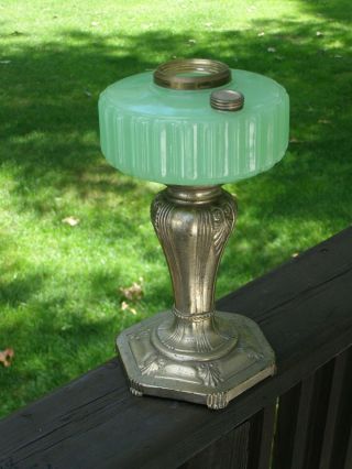 Aladdin Green Moonstone Vintage Majestic 1936 Kerosene Lamp