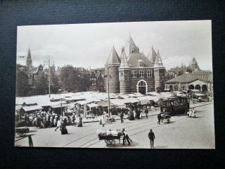 Nieuwmarkt,  Market,  Amsterdam,  Tram - Felix P.  Abrahamson 1090n (c1910)