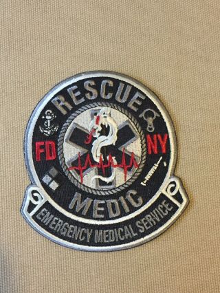 Fdny Ems Emergency Medical Service Rescue Medic Patch.  (subdued)