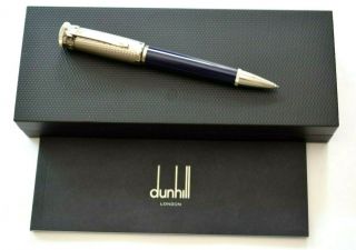 Alfred Dunhill Sentryman Chasses Ballpoint Pen In Blue,  Swiss Made