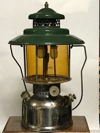 Vintage Coleman 227 Quick Lite Lantern With Amber Globe