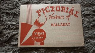 Australian Old Postcard View Folder.  From The 1950s Ballarat Victoria In Colour