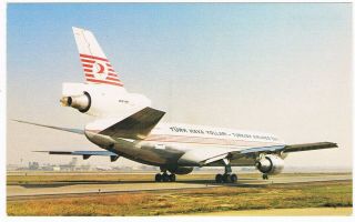 Postcard Thy Douglas Dc10 Airline Issue Airport Airways Aviation