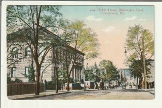Public Library Washington Street Providence Ri Postcard Divided Back 1907 - 1915