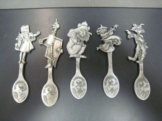 Wizard Of Oz Frank Baum Pewter Spoon Set Of 5 U.  S.