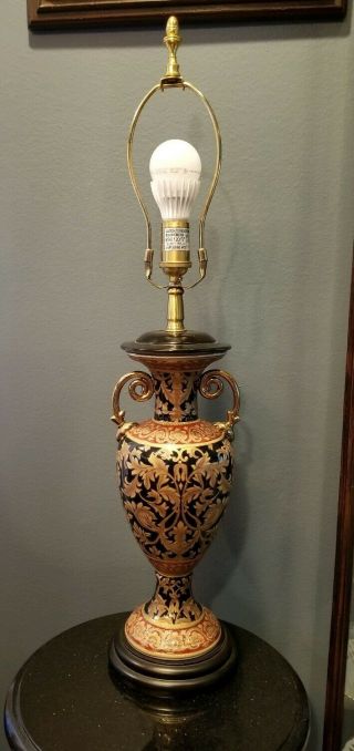 Rare Vintage Bombay Company Traditional Gold Leaf Style Ceramic Table Lamp 31 "