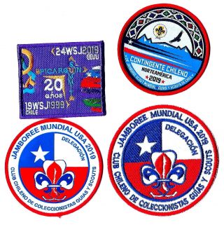 034 - 2019 World Jamboree Chile Set Of 4 Contingent Patches