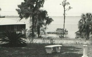 Rppc Postcard People At Dock On Sightseeing Boat Lake Dora Mt.  Dora,  Florida