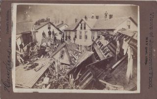 1889 Hawkins Cabinet Card Photo Views Of Johnstown Pa Flood Disaster Destruction