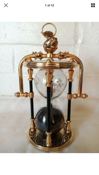 Franklin National Maritime Historical Society Zodiac Brass Hourglass