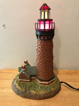 Vintage Lighthouse Home Decor With Light.  12” Tall
