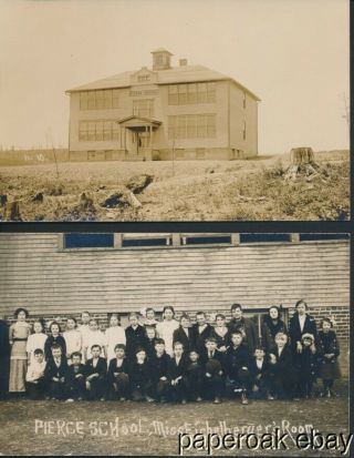 2 Ca1910 Pierce School Pierce,  West Virginia Real Photo Postcards