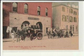 Fire Dept Providence Ri Postcard Pioneer Engine Co No 2 So Main And Coin St