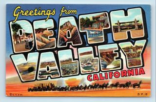 Greetings From Death Valley California Large Letter - Frasher Postcard - D5