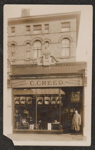 1920 Wallington Manor Road Shopfront Real Photo Postcard Furniture Shop Front