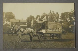 Ca.  1908 Rppc Greenville,  Pa Coal & Ice Company Horse - Drawn Ice Wagon W/ Clowns