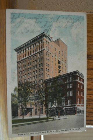 1921 Athletic Club & Elks Building Minneapolis Minnesota Postcard