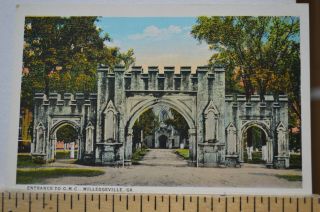 C 1930 Entrance To Georgia Military College - Milledgeville Georgia Postcard
