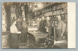 General Store Interior Mott North Dakota Rppc Antique Oscar Olson Photo 1908