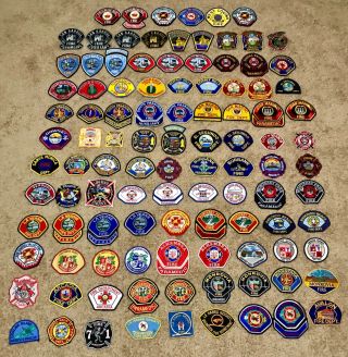 Los Angels County Ca Various Agency Fire Patch Set 105 Patches No Duplicates.