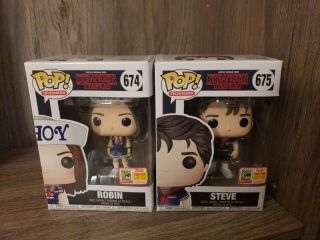 Funko Pop Sdcc Fundays 2018 Steve And Robin Stranger Things Scoops Ahoy Le1800
