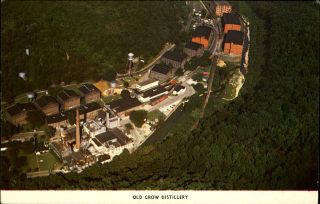 Old Crow Distillery Aerial View Frankfort Kentucky 1960s Postcard